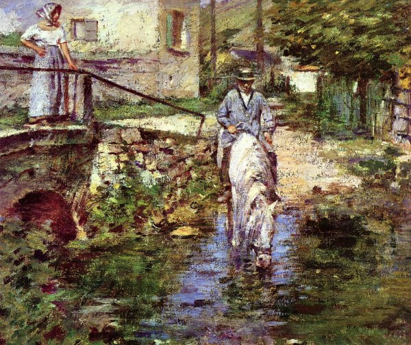 Pere Trognon and His Daughter at the Bridge 1891